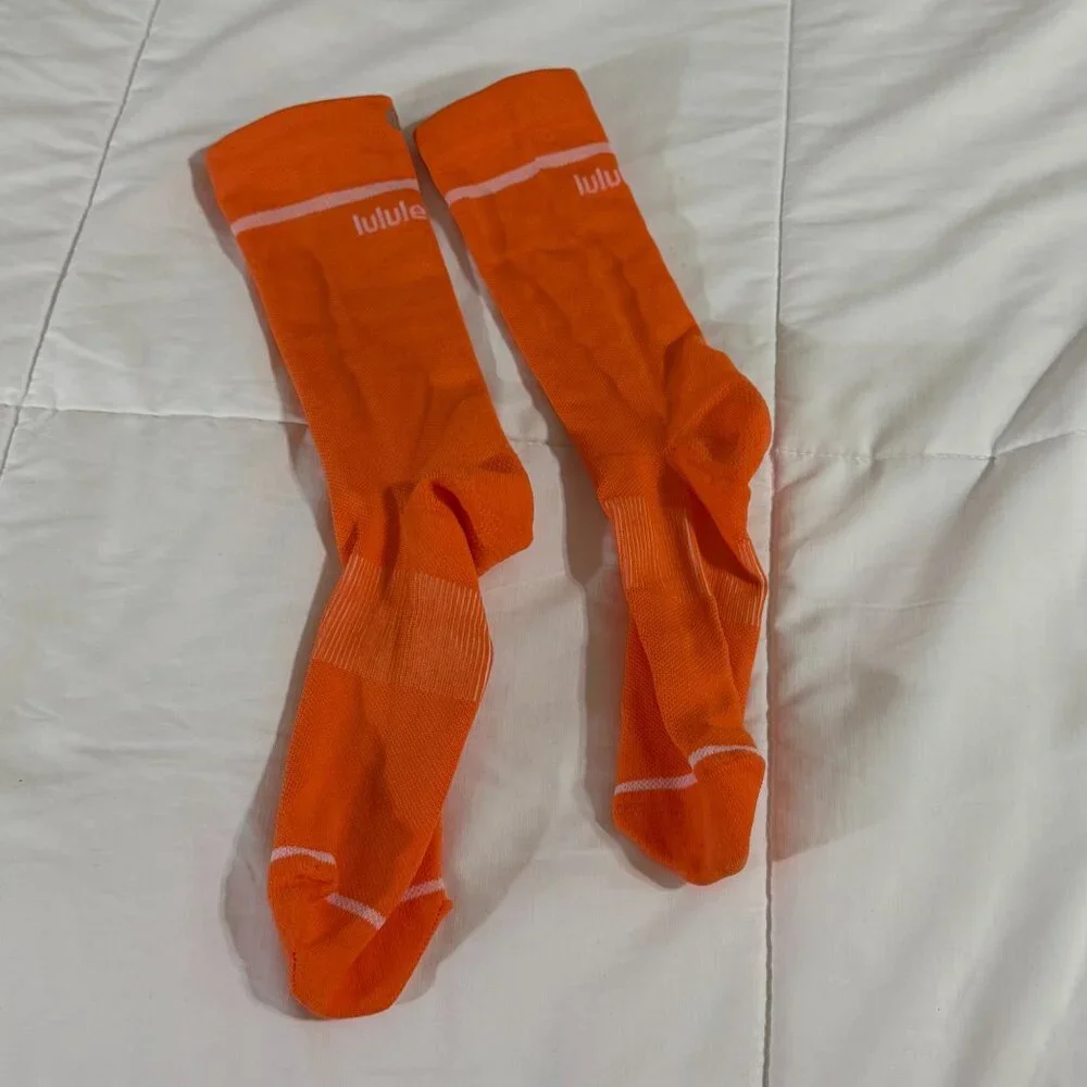 Lululemon Power Stride Crew Orange Sock,  size L